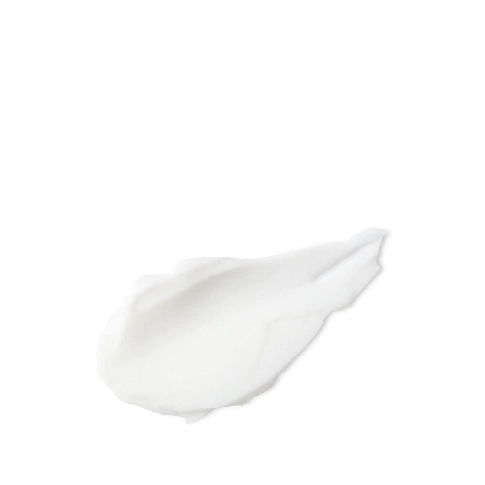 Weiße Lotion-Spur auf weißem Hintergrund.