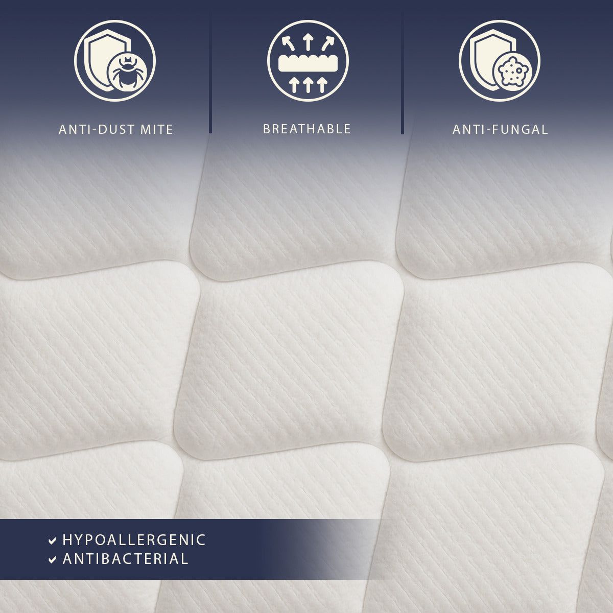 The White Stone Matratze 135x190 cm, Höhe 30 cm, mit Taschenfedern und Memory Foam