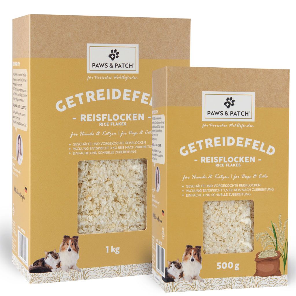 Paws & Patch Reisflocken für Hunde und Katzen 500 g Flocken