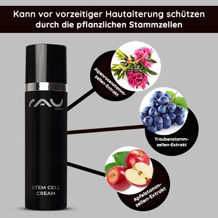 RAU Cosmetics Stem Cell Cream - Anti-Aging Creme mit Argireline für reife Haut gegen Falten 50 ml Hautcreme