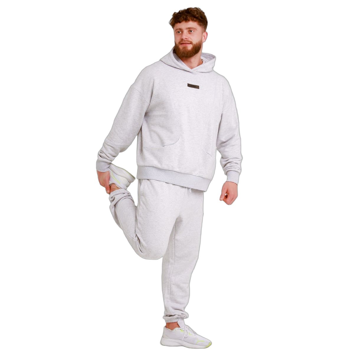 GymBeam Jogginghose Herren Regular Fit mit Gummizug und Taschen Unity Grau