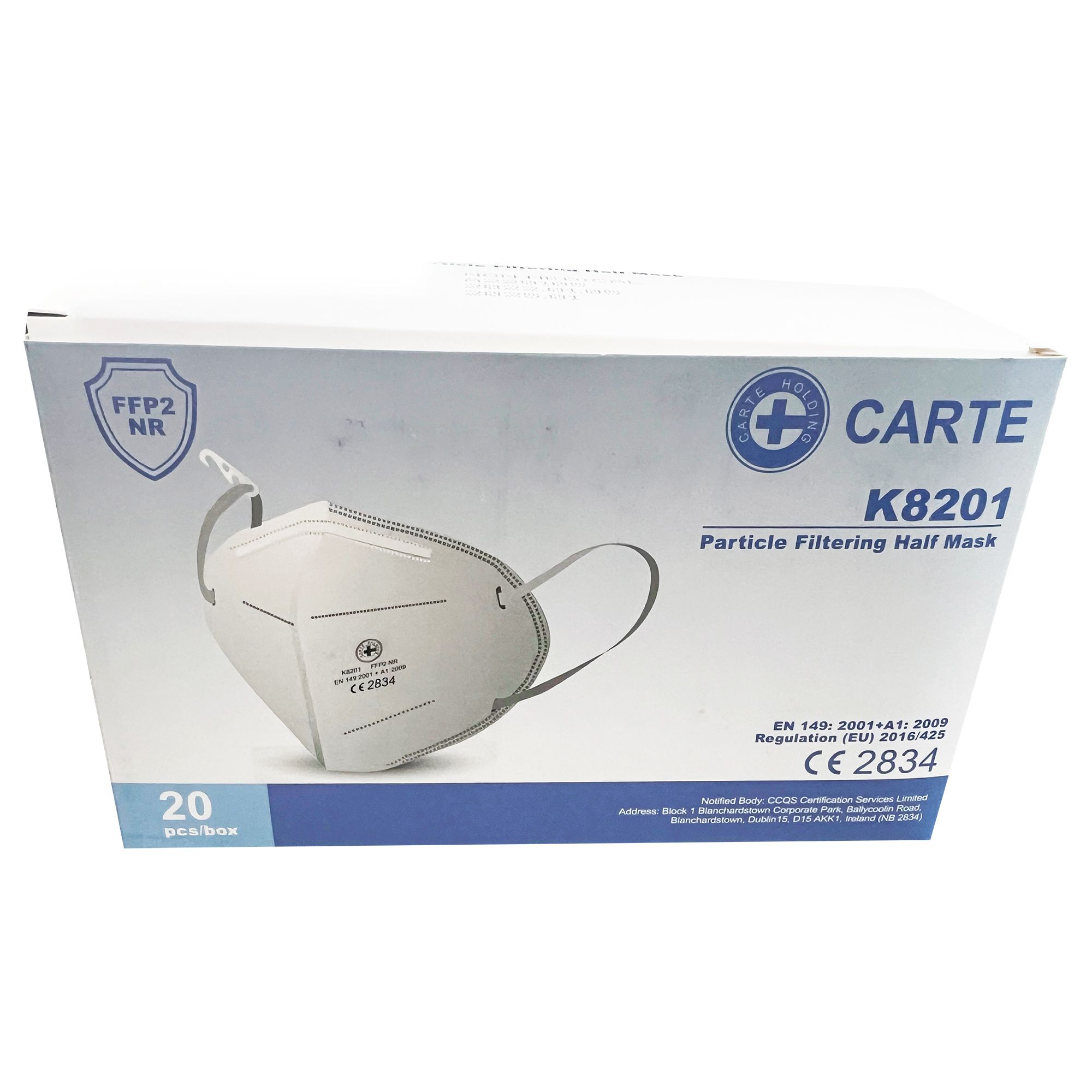 Carte FFP2-Maske mit Nasenbügel Schaumstoff, weiss (20 Stück)