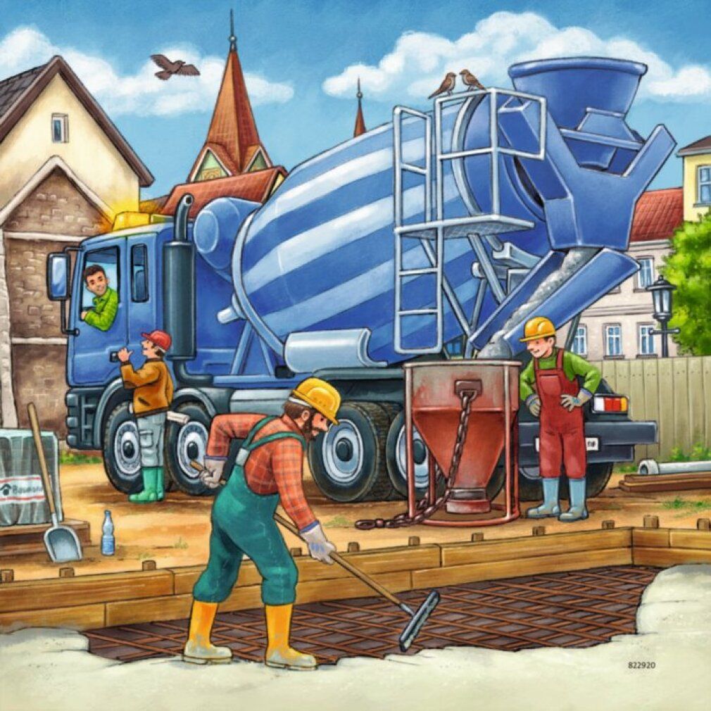 Ravensburger Ravensburger Puzzle Große Baufahrzeuge, 3x49 Teile