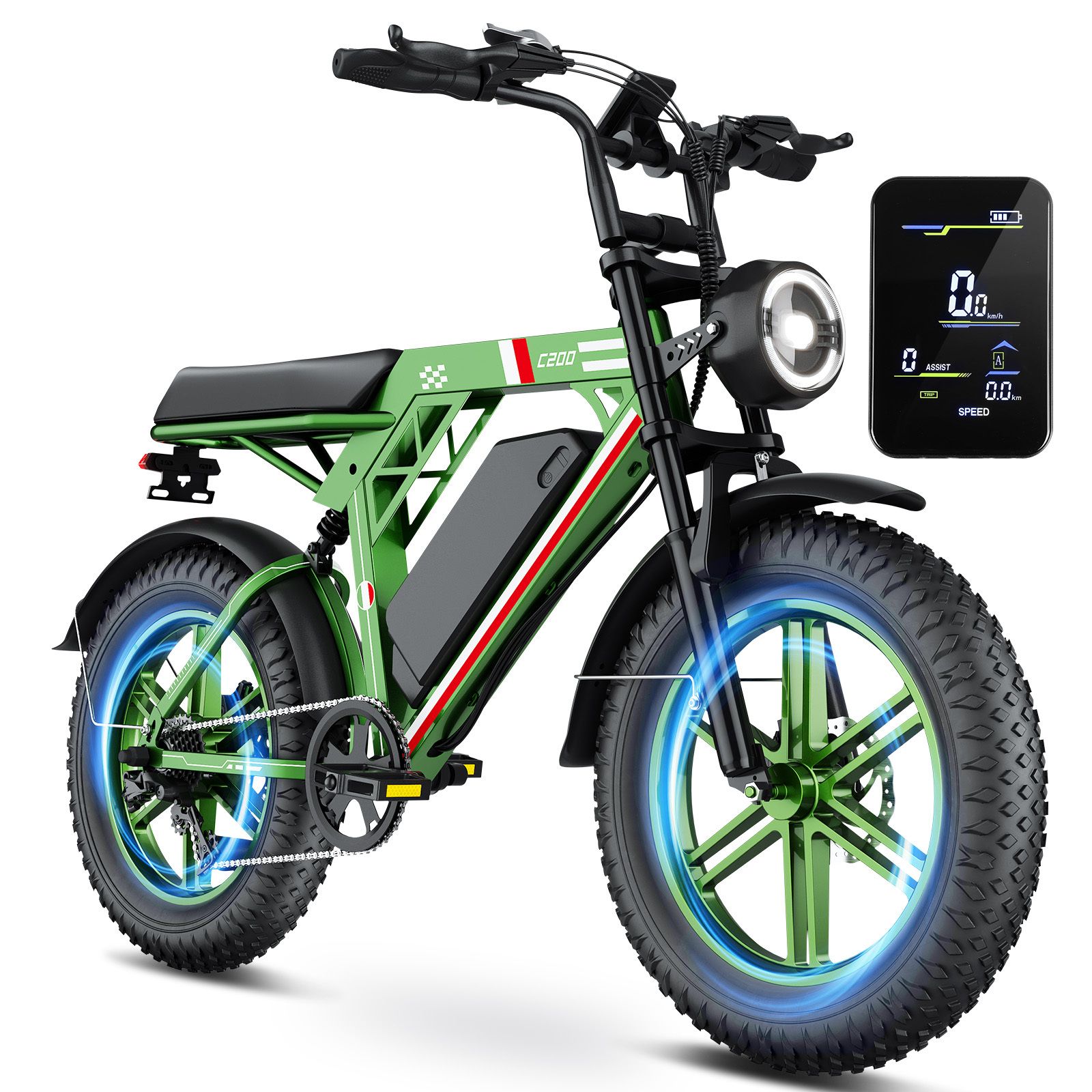 Ook-Tek C200 All-Terrain-E-Bike, 48V 17,5Ah herausnehmbarer Akku 1 St