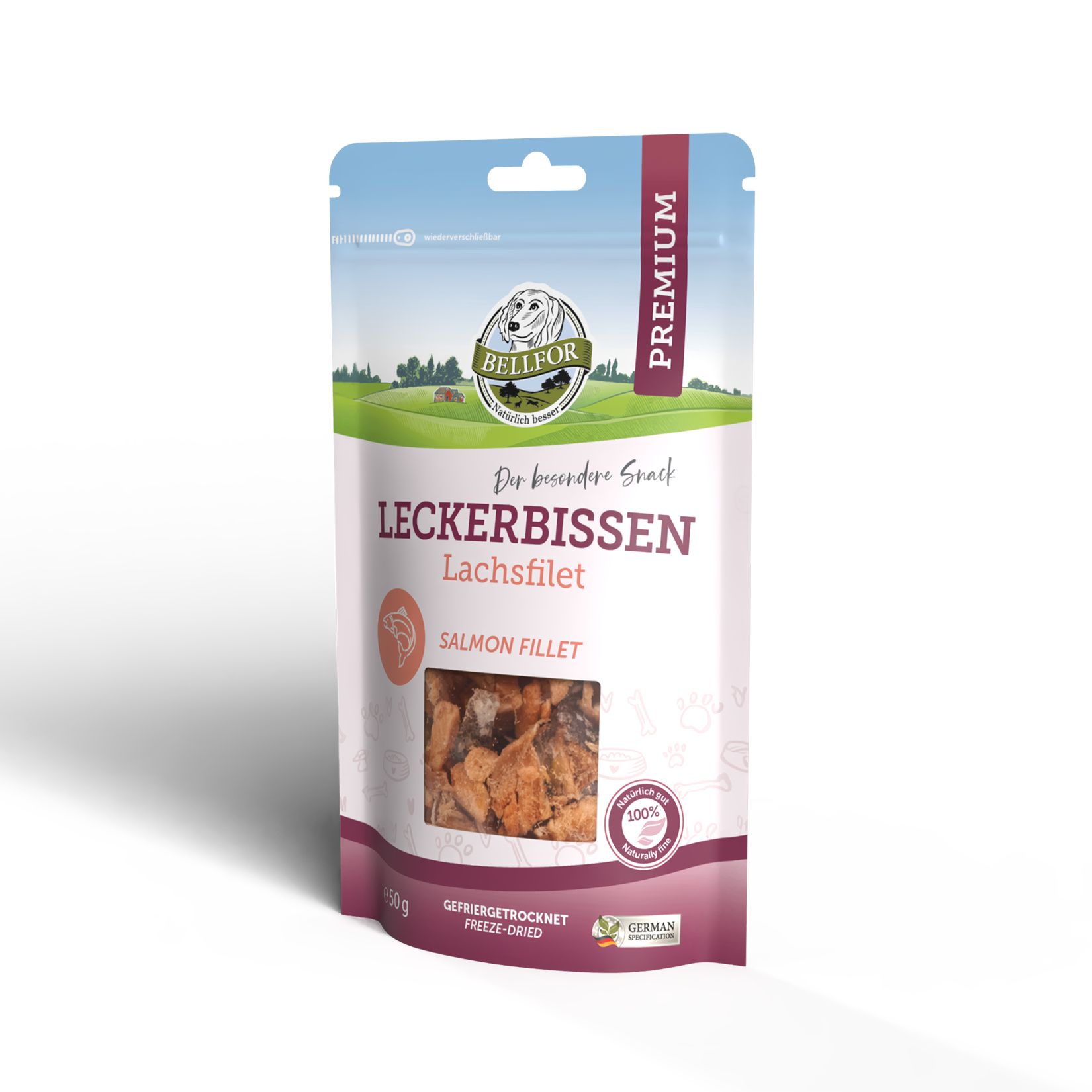 Bellfor Gesunder Freeze-Snack für Hunde - Lachsfilet (gefriergetrocknet)