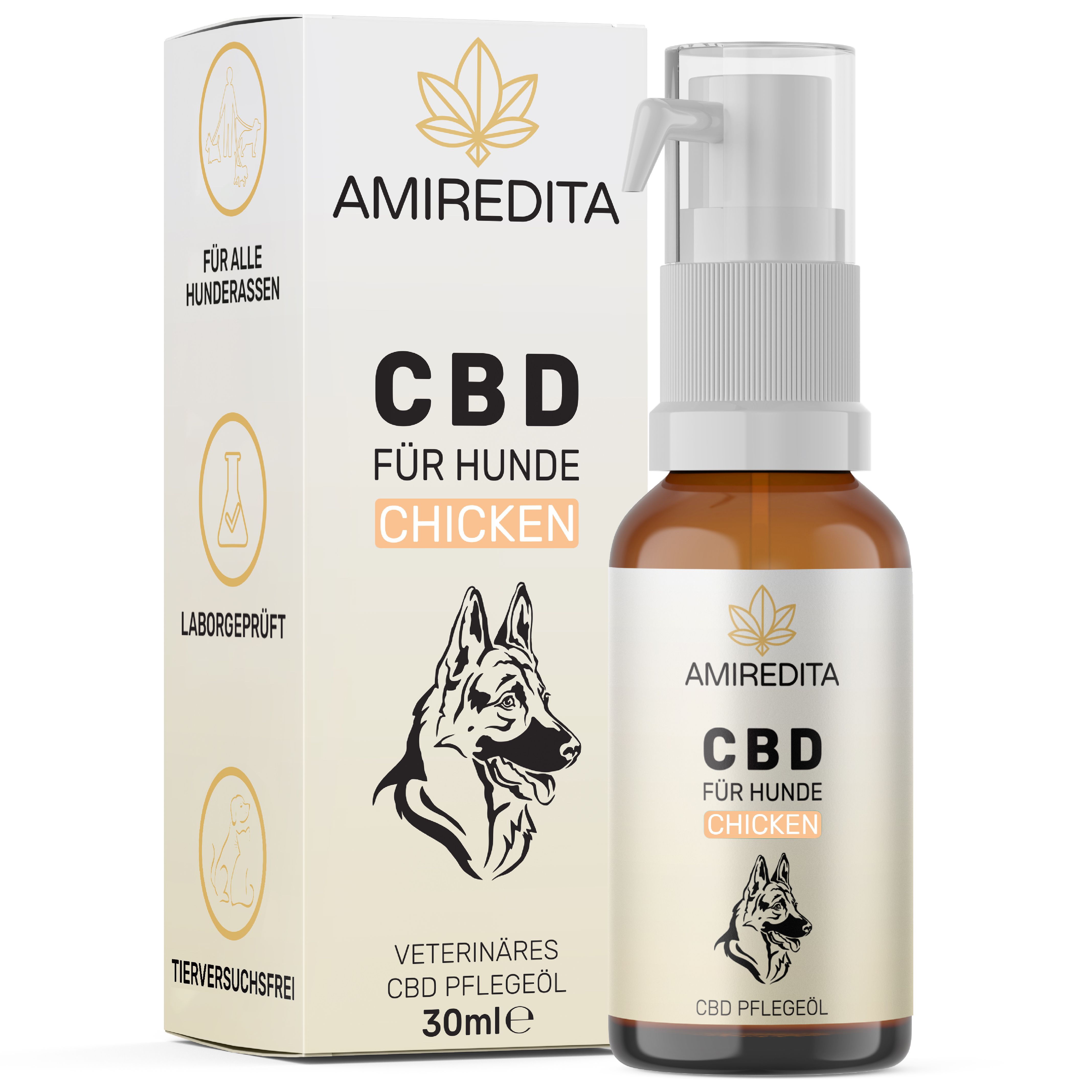 Amiredita CBD Öl Hunde 1500mg - Huhnaroma