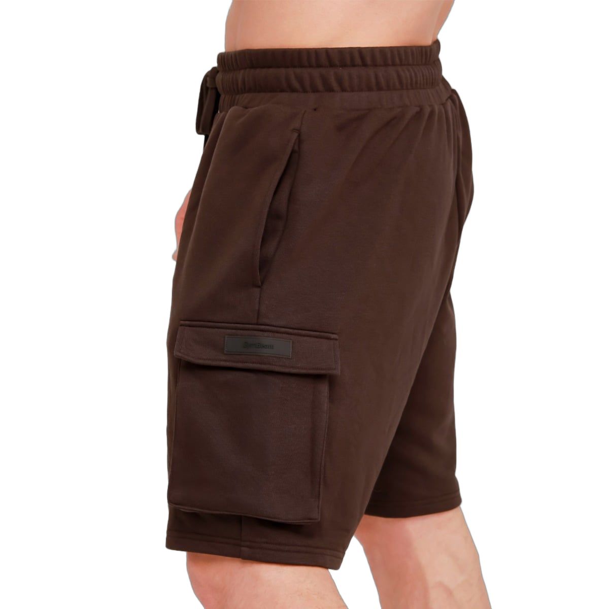 GymBeam Shorts Herren Regular Fit im Cargo-Stil mit Kordelzug, Modell Utility Braun