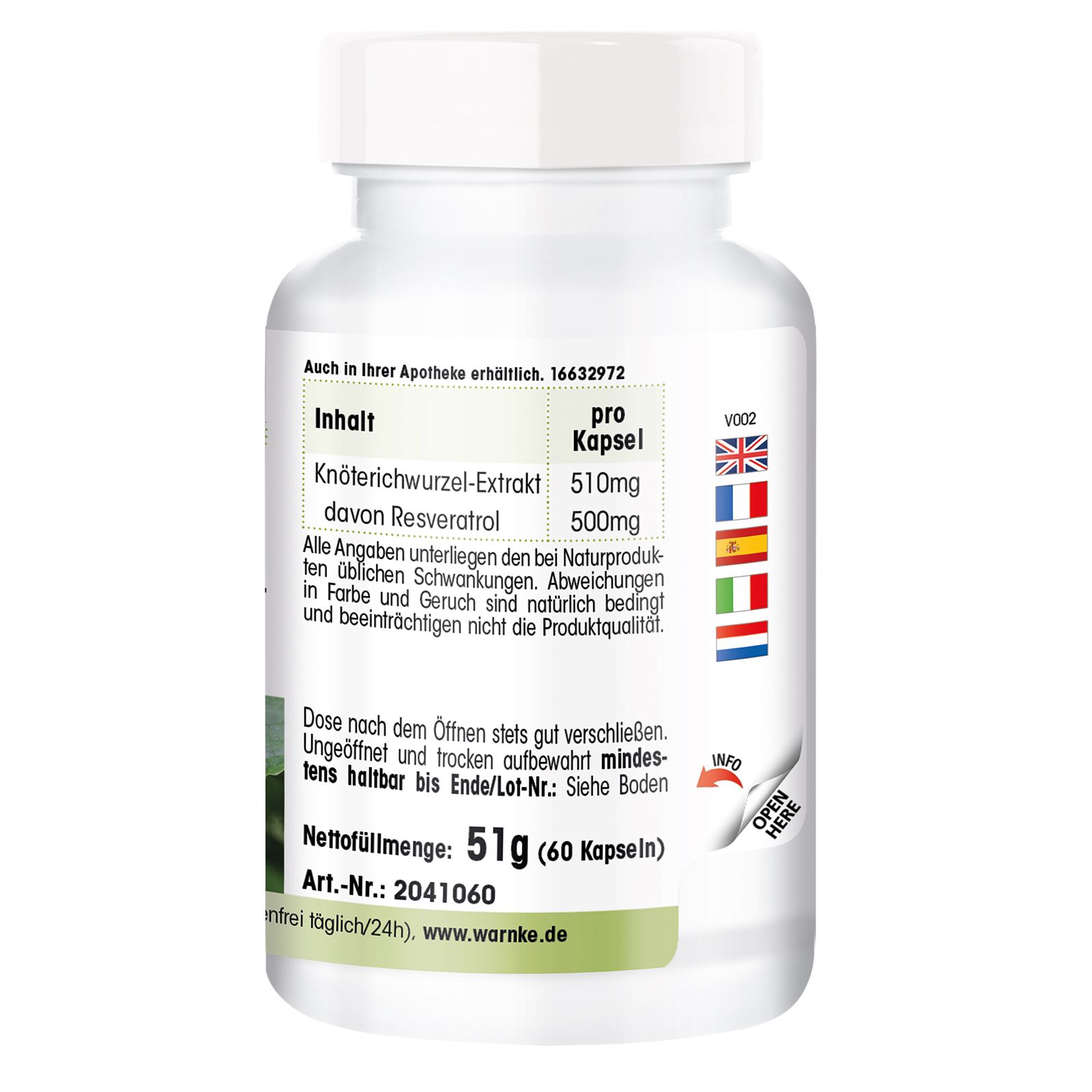 Warnke Vitalstoffe | Resveratrol 500mg