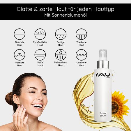 RAU Cosmetics Retinol Serum - Vitamin A Serum gegen Falten für glatte, zarte Haut