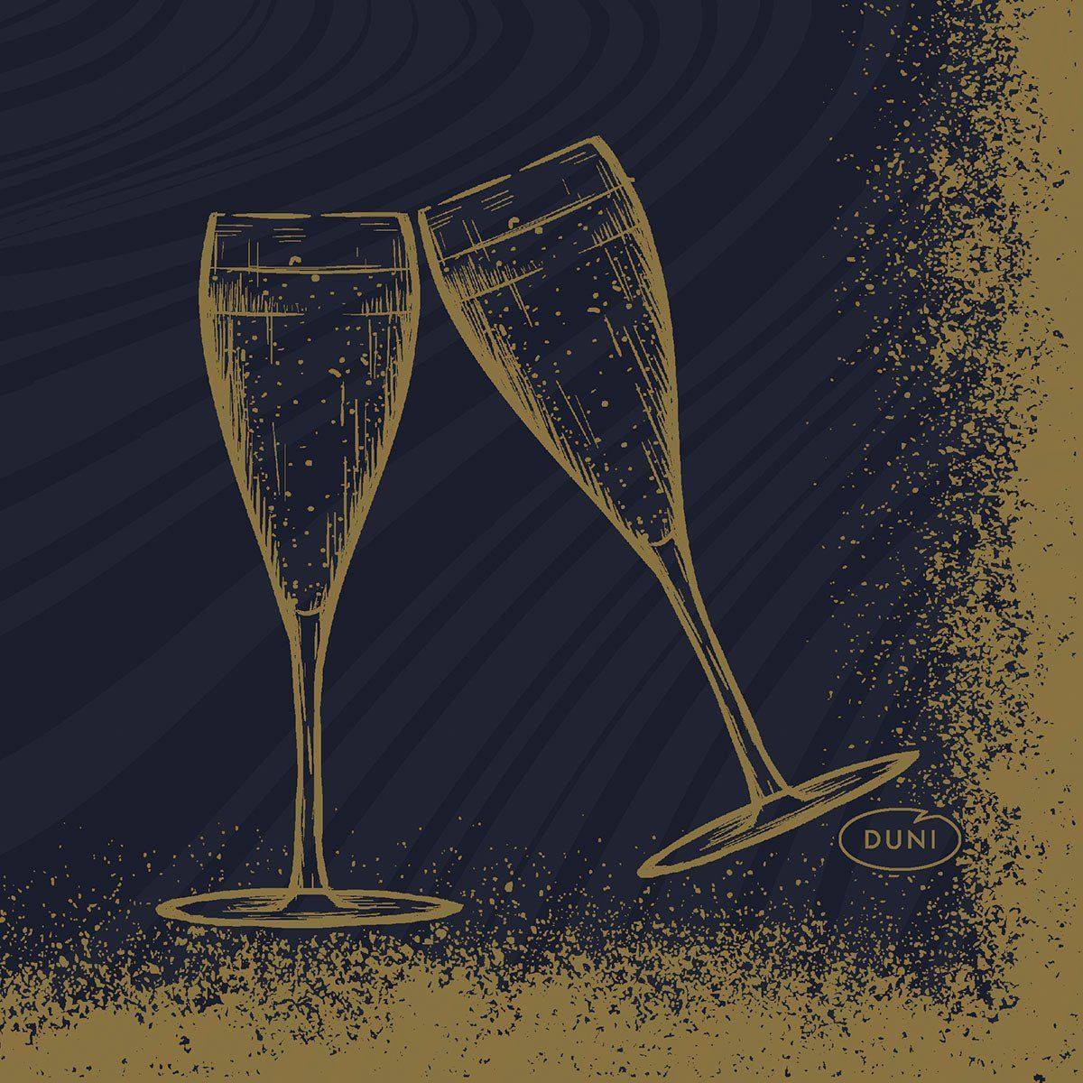 Bio-Dunisoft 20x20 Sparkly Cheers Servietten in Schwarz für Feiern 180 St Tücher