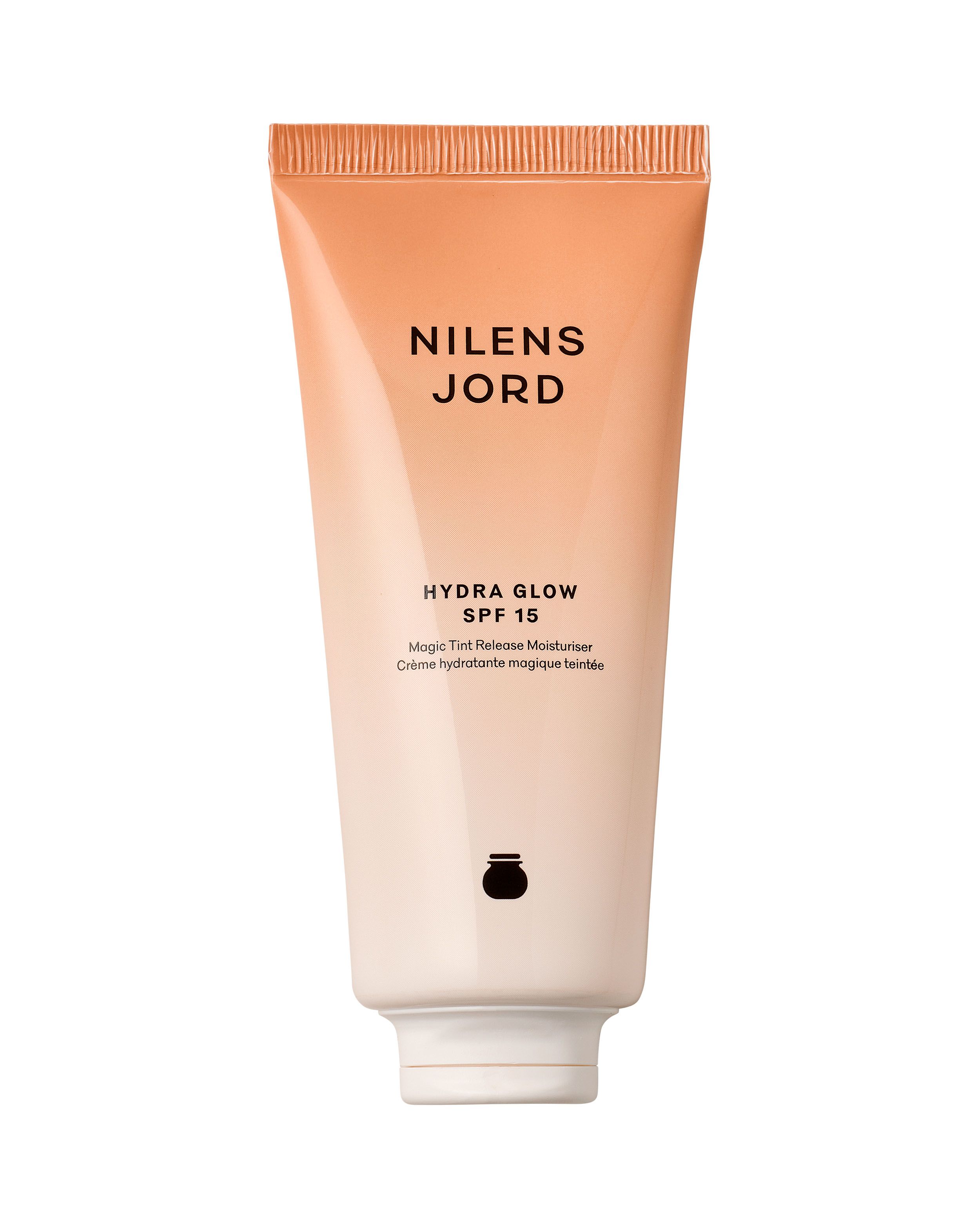 Nilens Jord Hydra Glow SPF 15 Tube. Feuchtigkeitsspendende Creme mit Farbton-Freisetzung.