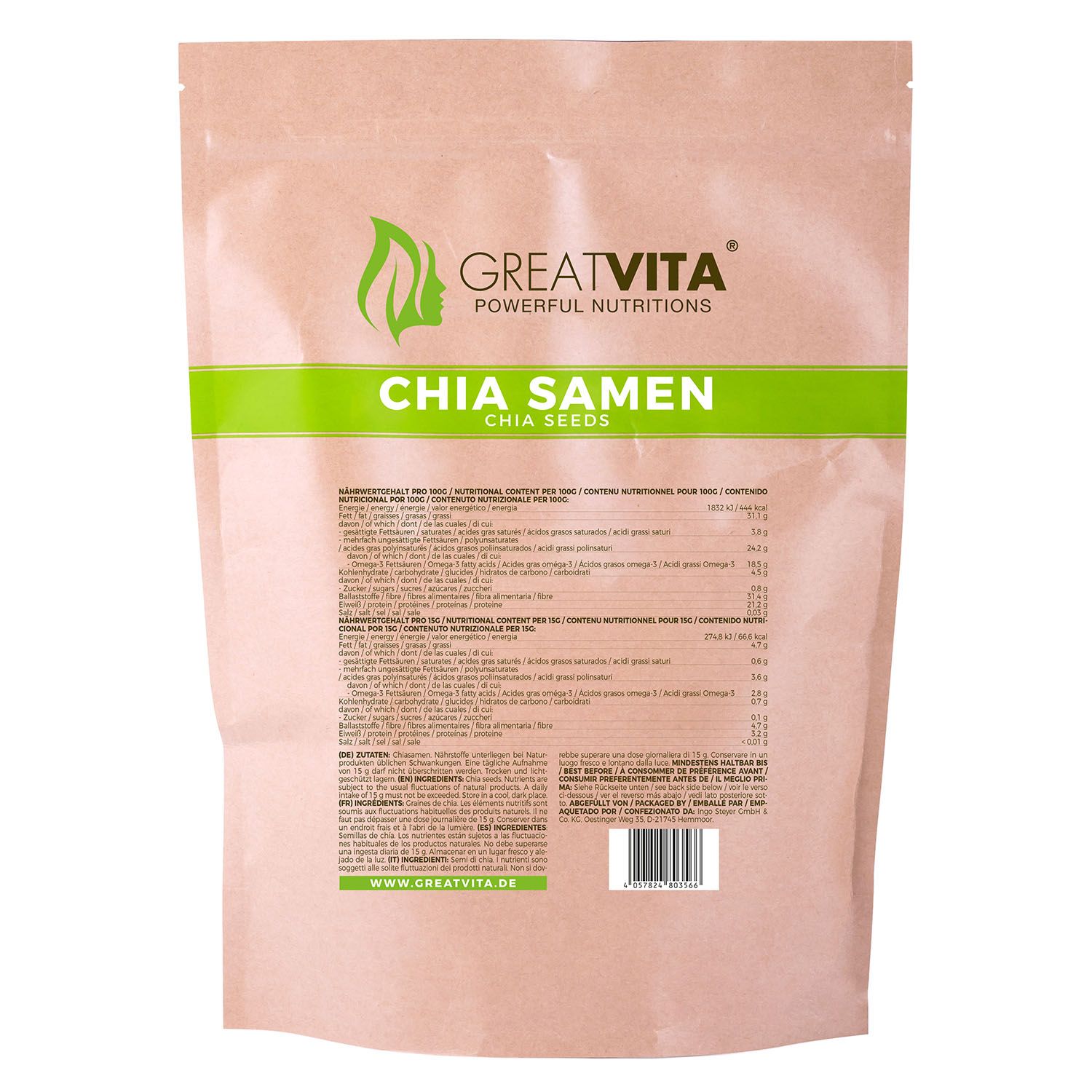 GreatVita Bio Chia Samen 800 g