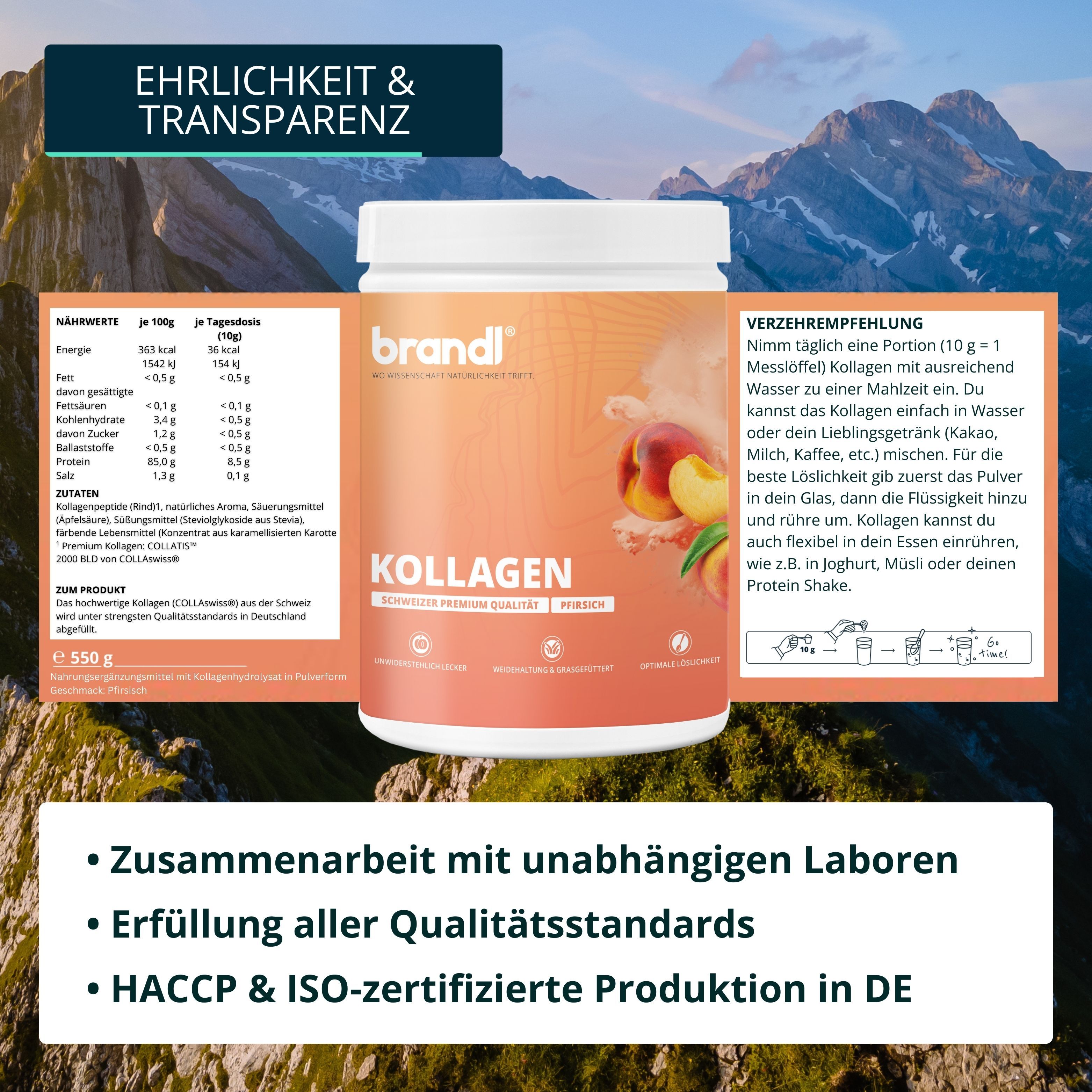 brandl® COLLAswiss® Kollagen Pulver