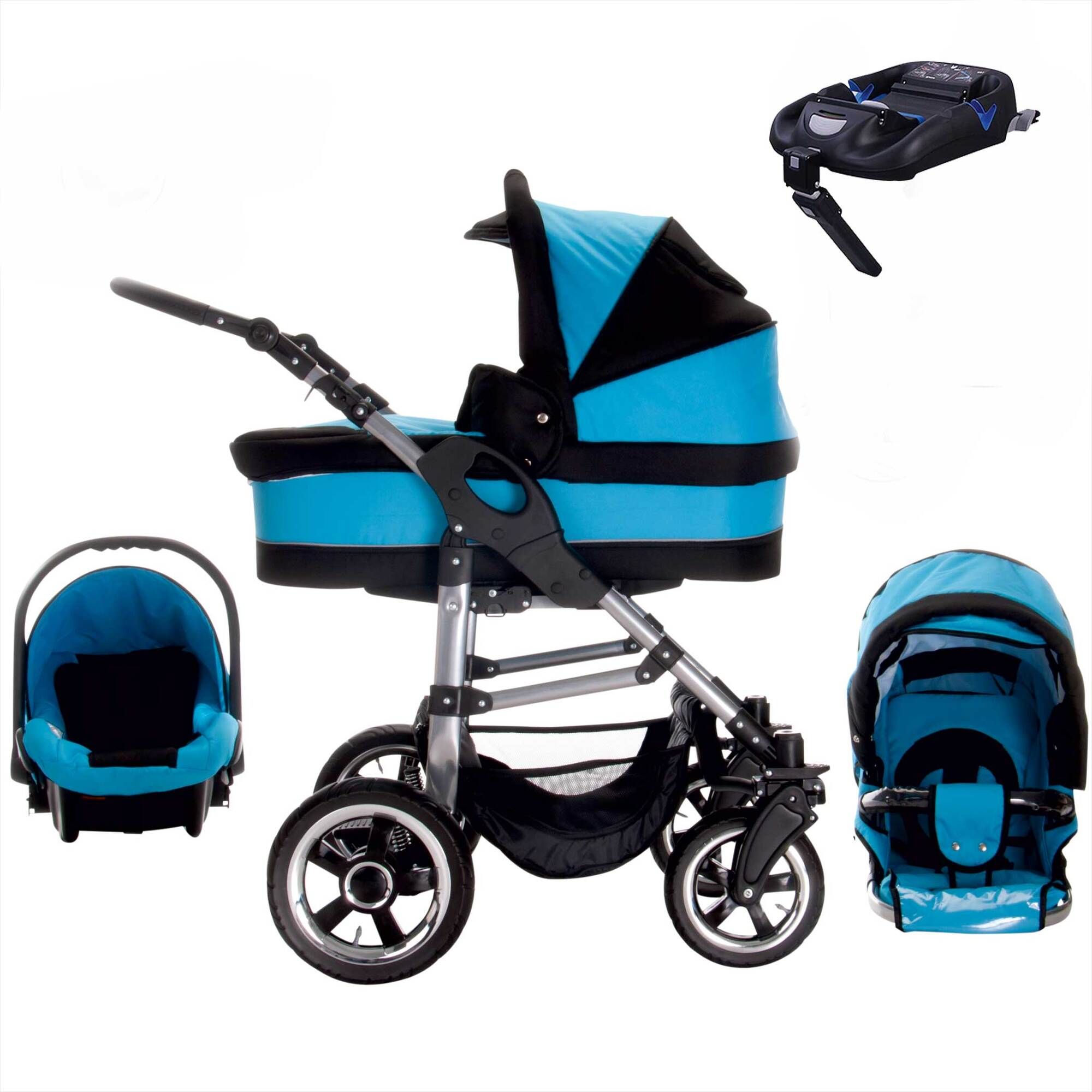 Bebebi London 4 in 1 Kinderwagen Komplettset ISOFIX Basis, Piccadilly