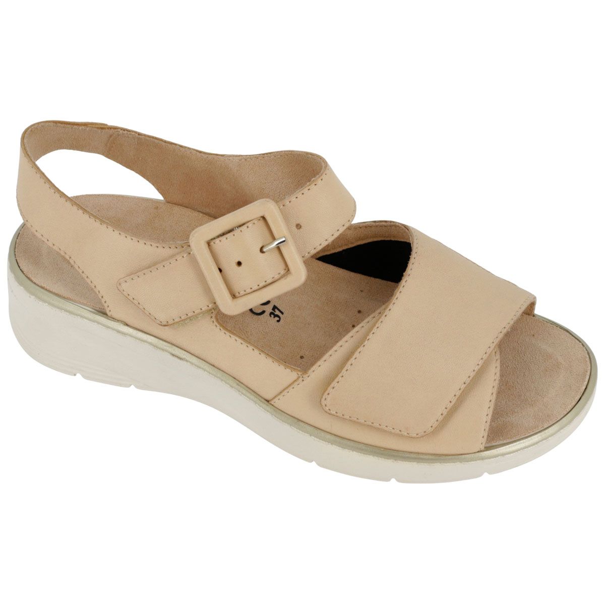 Hergos H5801 - Sandalo in pelle e tessuto elasticizzato con plantare estraibile