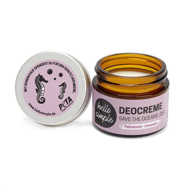hello simple Deocreme Save The Oceans, Palmarosa-Lavendel | Versandkostenfrei