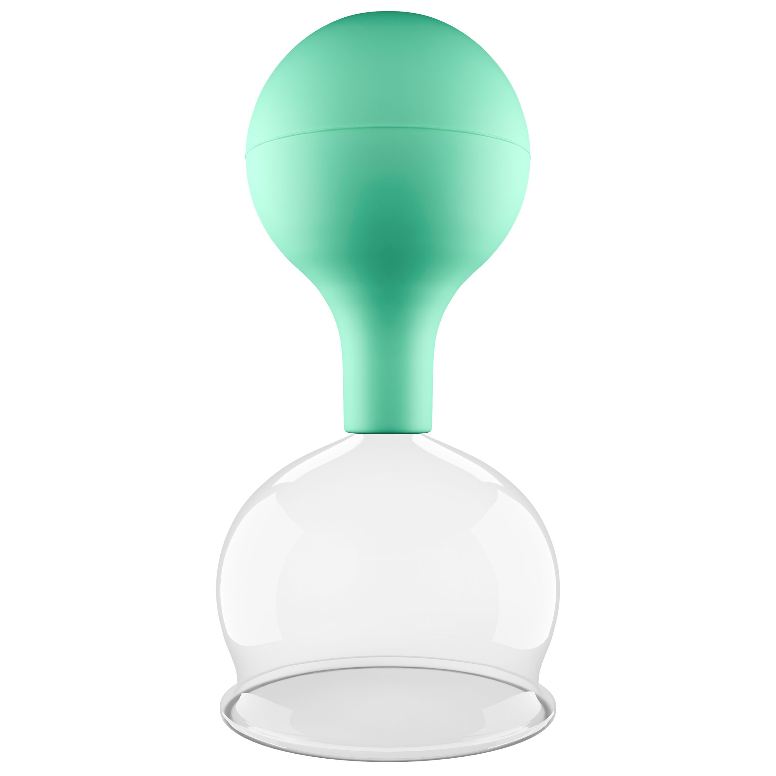 Pulox Schröpfglas aus Echtglas mit Saugball - 62mm in Grün