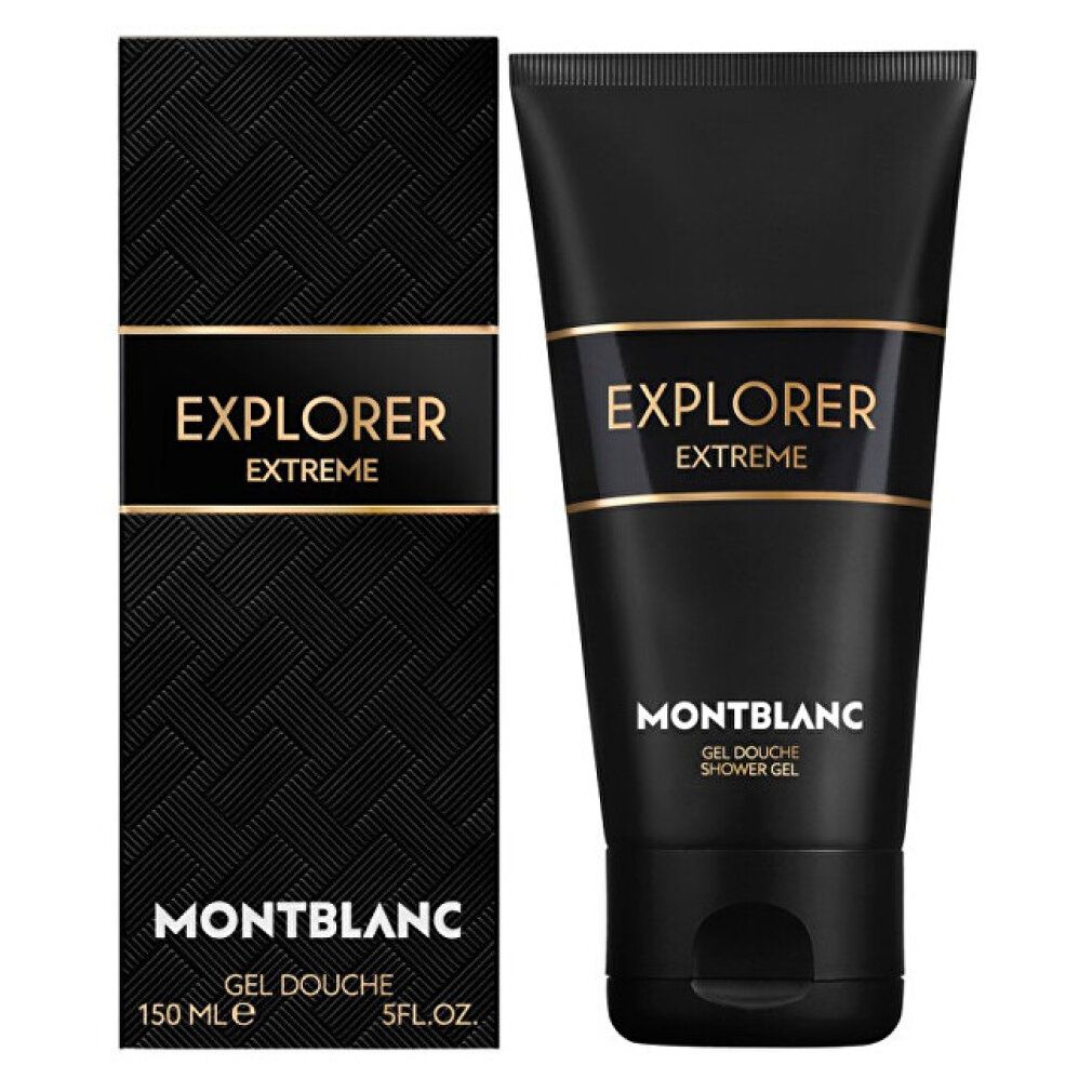 Montblanc Explorer Extreme Duschgel in schwarzer Tube und Verpackung. 150 ml.