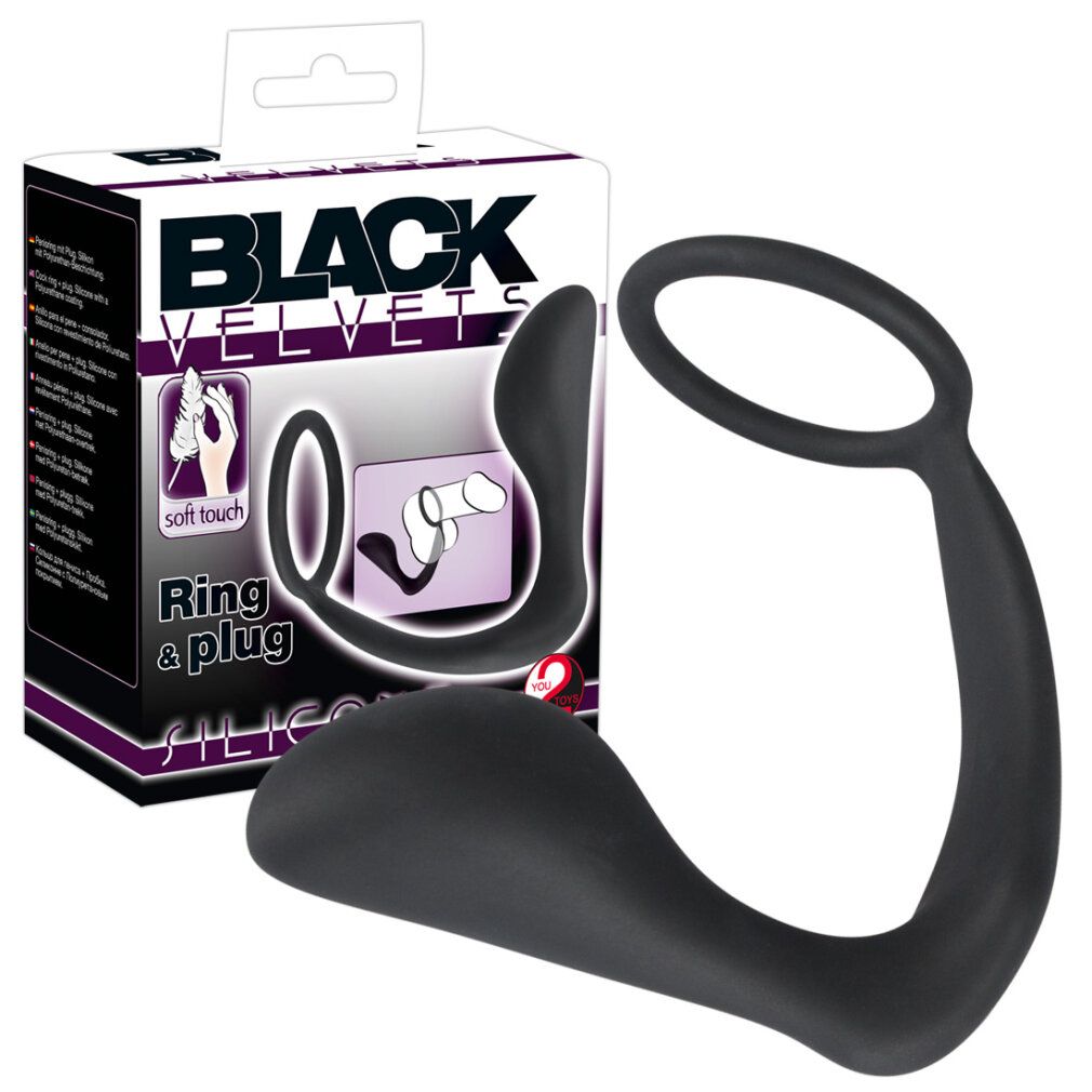 Penis-/Hodenring mit Analplug von Black Velvets