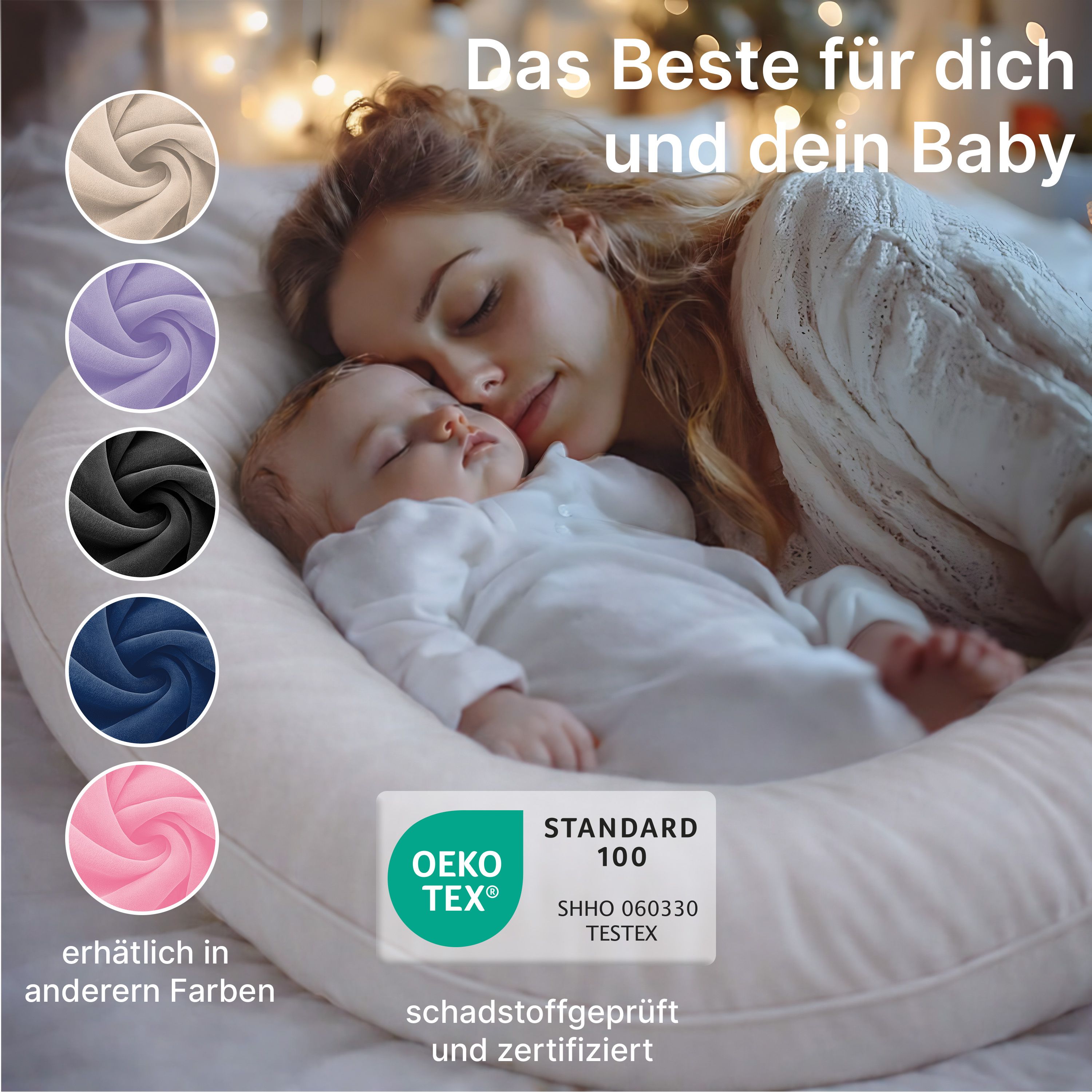 Multifunktions-Körperkissen mit Schlafmaske, Weiß