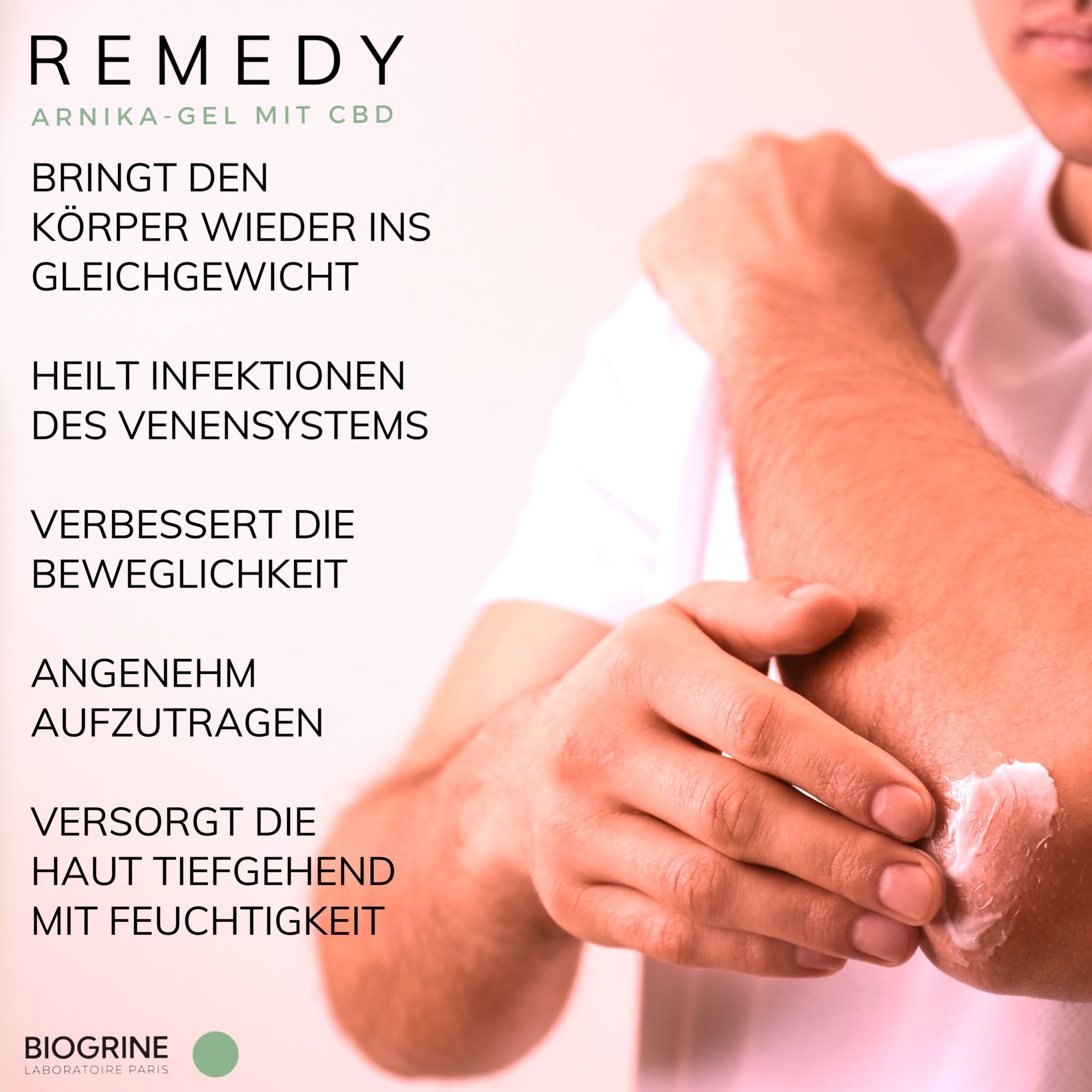 BIOGRINE „REMEDY“ ARNIKA-GEL MIT CBD  NELKE & ZYPRESSE