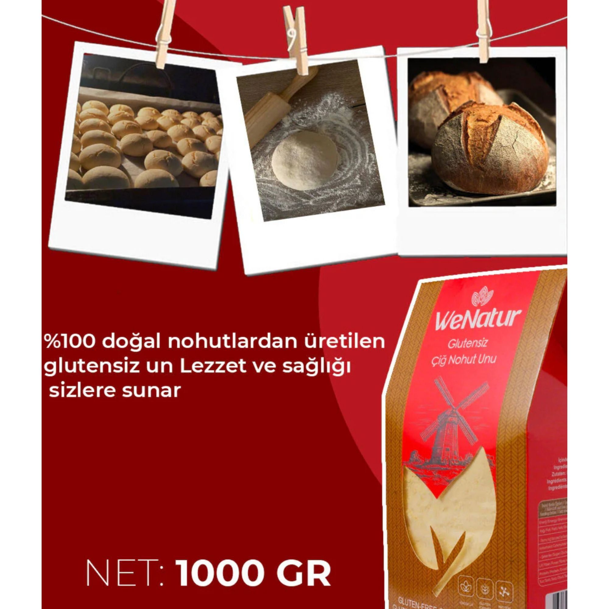 WeNatur  Glutenfreies Rohes Kichererbsenmehl