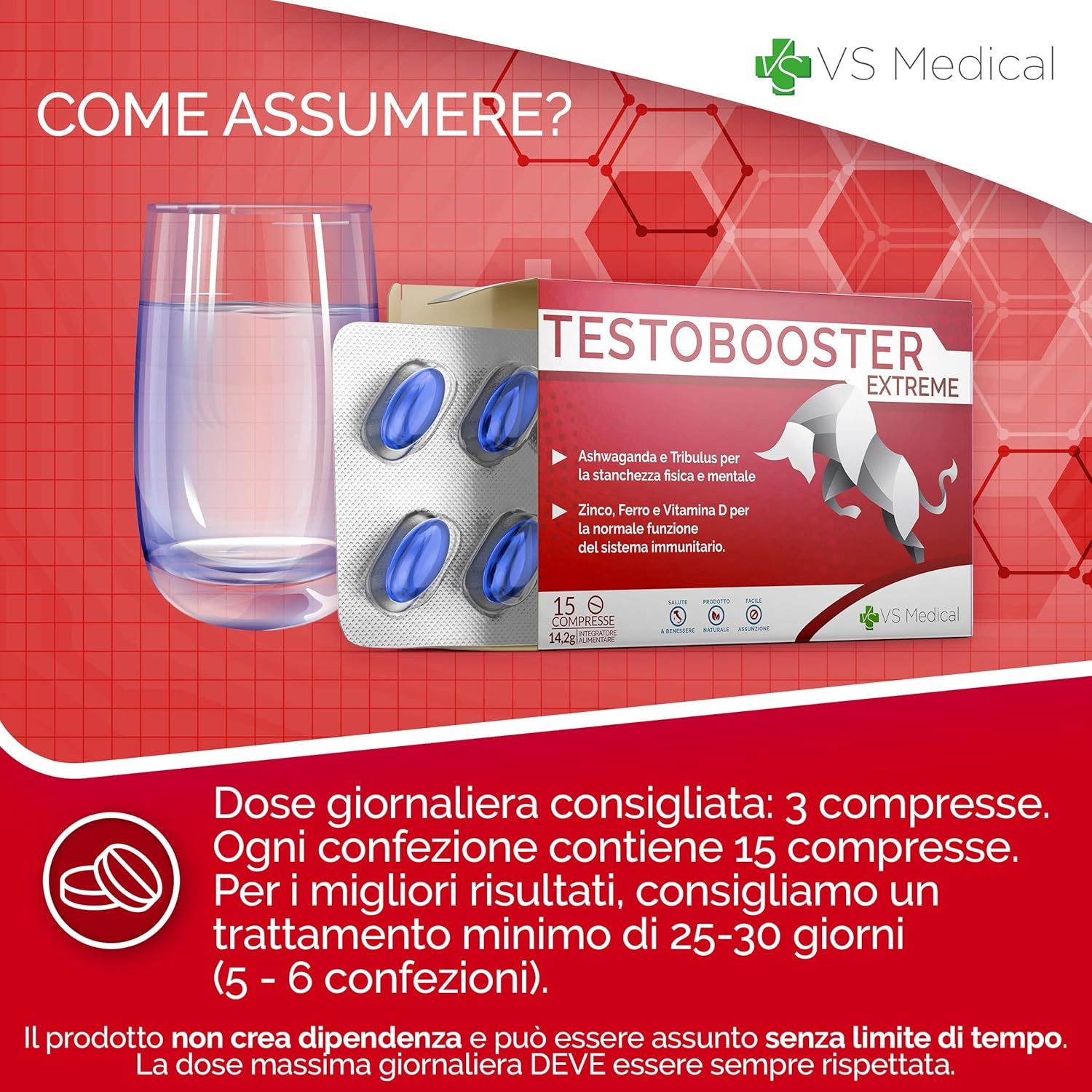 Vitastrong Testobooster Extreme - 15 Tabletten, Tonus & männliche Vitalität