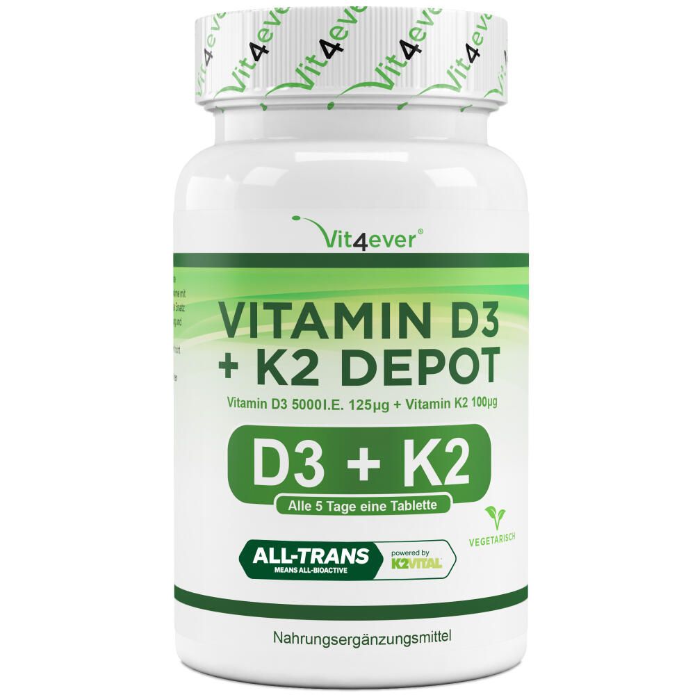 vit4ever Vitamin D3 5.000 I.E. + Vitamin K2 100 mcg