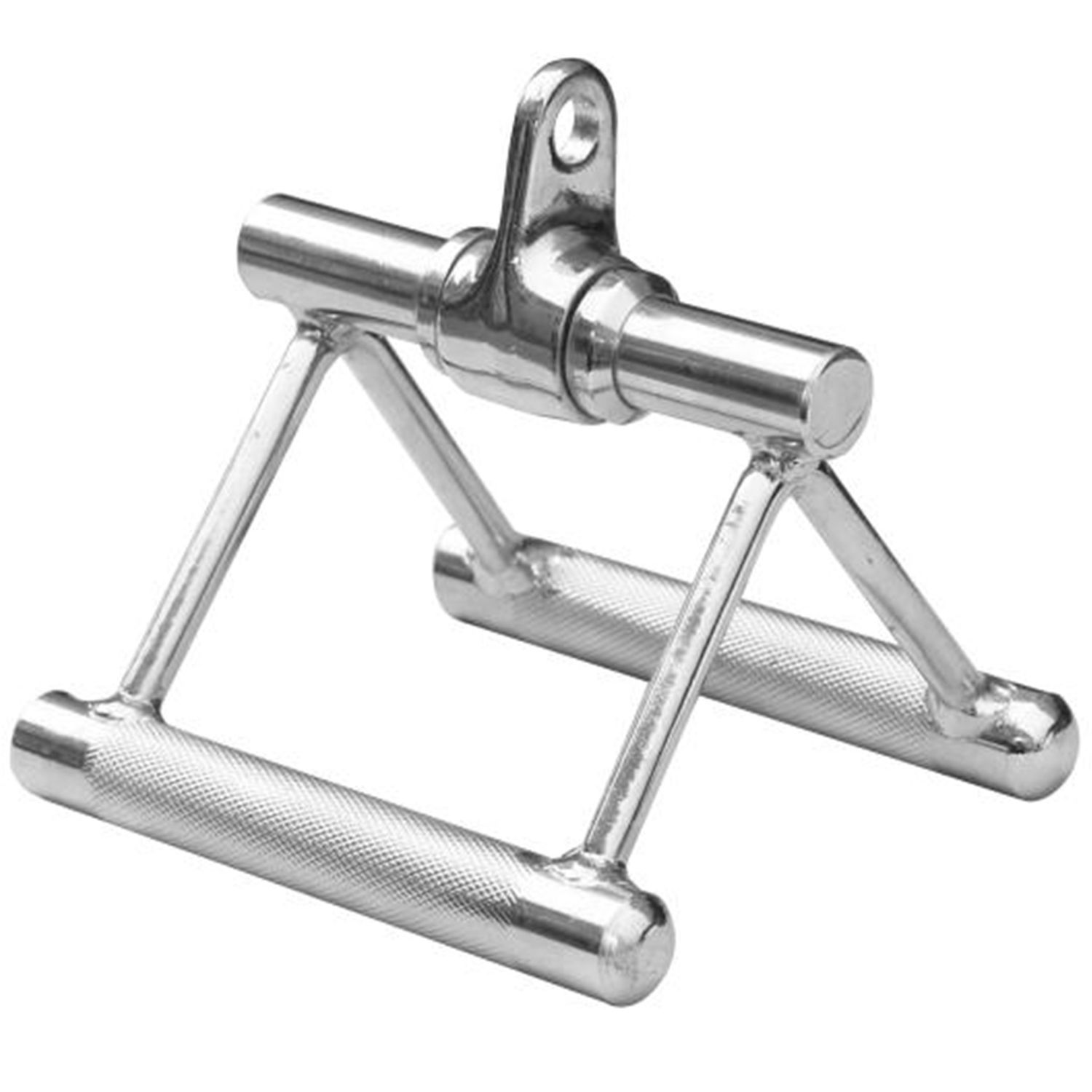 Parallelgriff mit Gelenk. Metall, geriffelte Griffe. Mit Öse zur Befestigung.