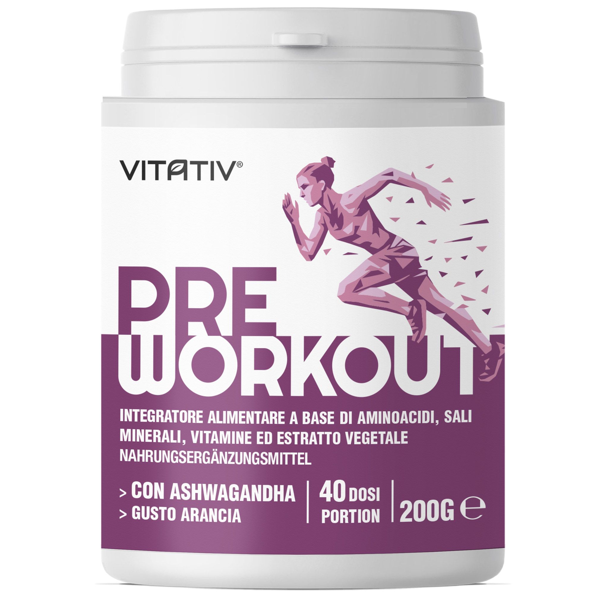 VITATIV® Pre Workout Donna Senza Caffeina Con Amminoacidi Minerali E Vitamine - 200 g