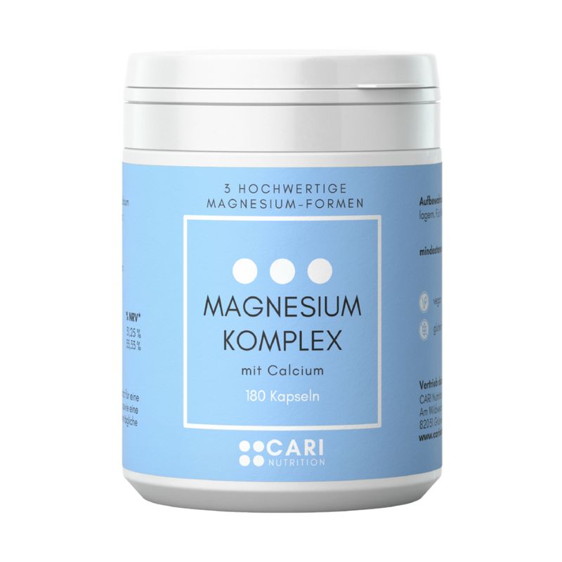 Magnesium Komplex Dose mit 180 Kapseln, Cari Nutrition.