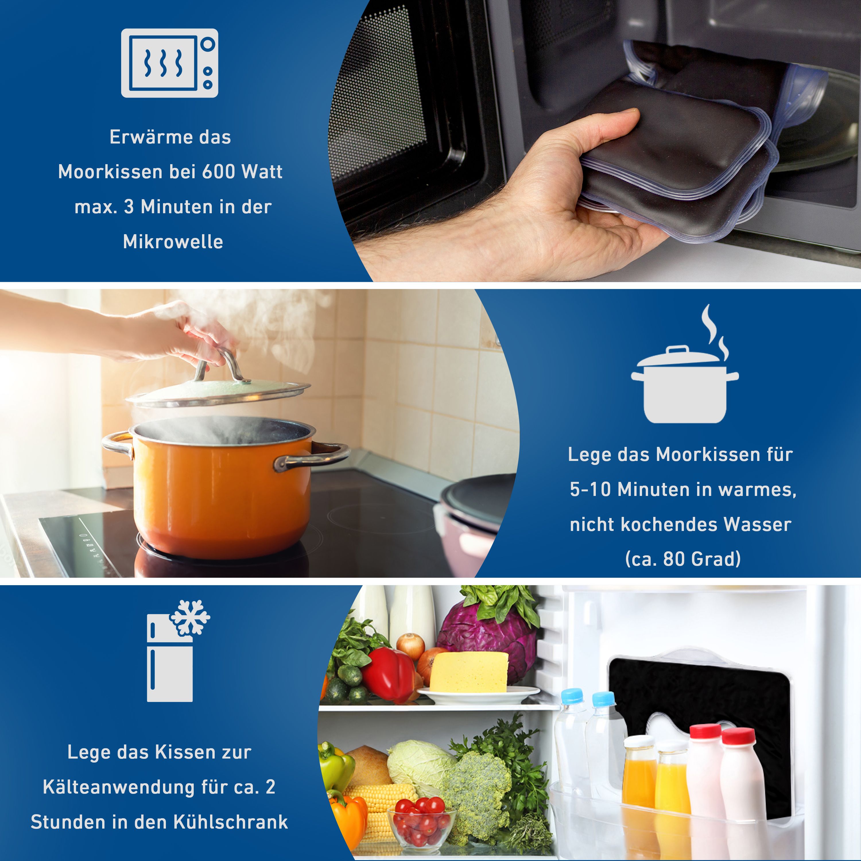 axion® Moorkissen + Baumwollhülle für den Nacken mit Naturmoor-Füllung - Wärmekissen
