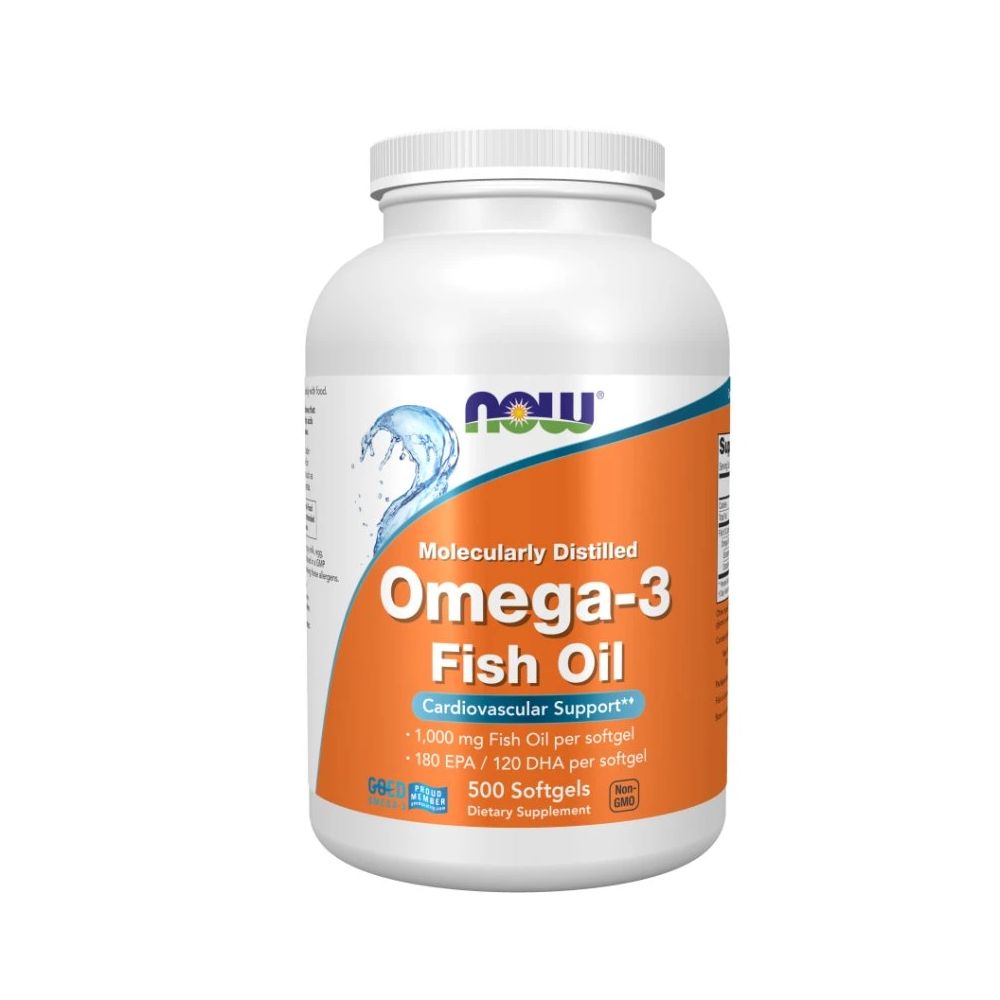 NOW Foods Omega-3-Fischöl, molekular destilliert 500 St Weichkapseln