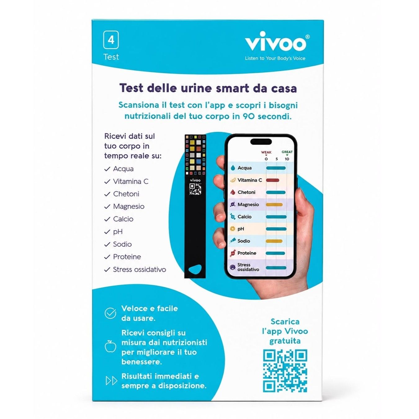 Vivoo Test delle urine (9 parametri in 1) - per uso domestico - Risultato rapido