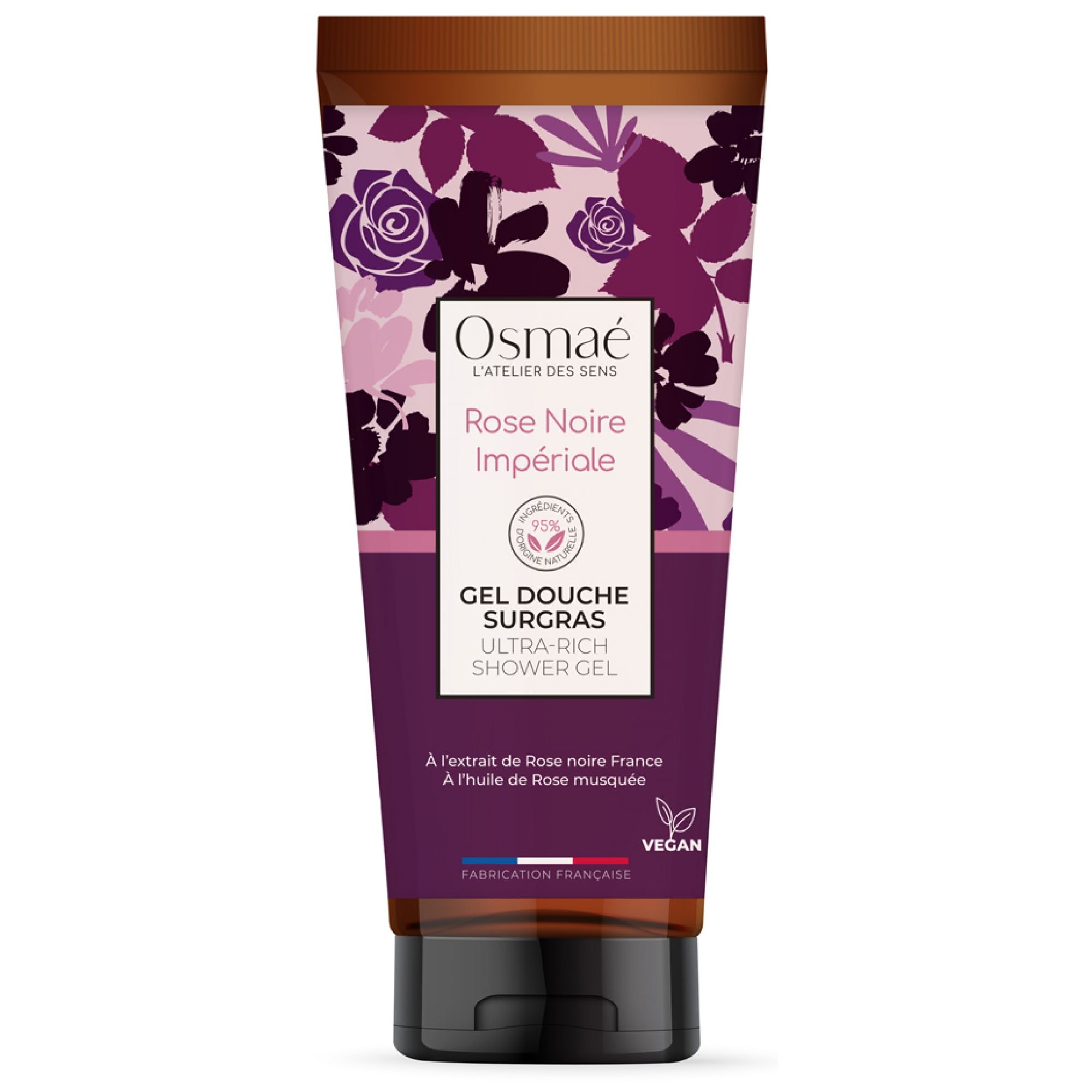 Osmaé Fettendes Duschgel Imperiale Schwarze Rose 5x7,8x18,5 cm