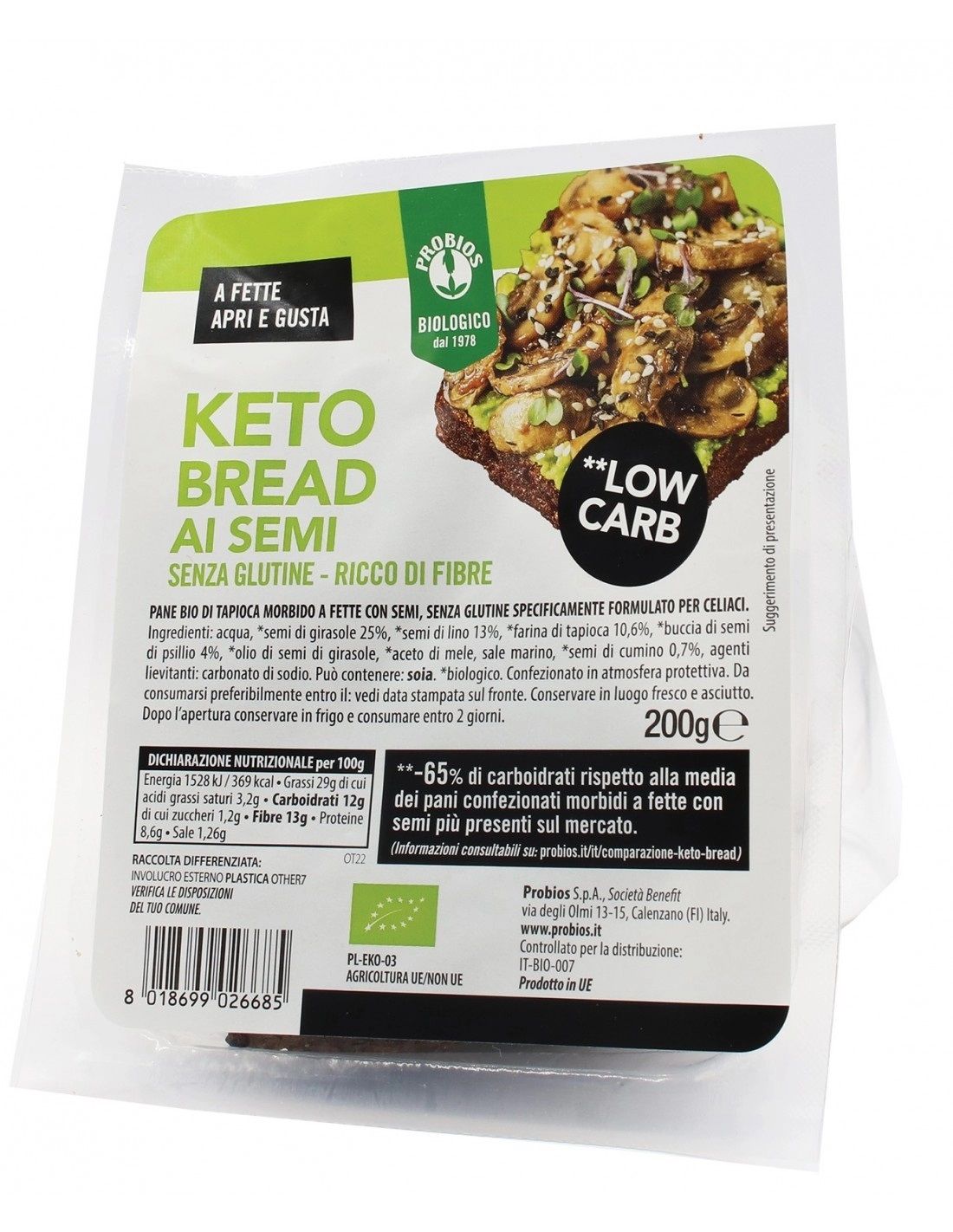 Pane Keto Bread ai Semi Senza Glutine - Probios
