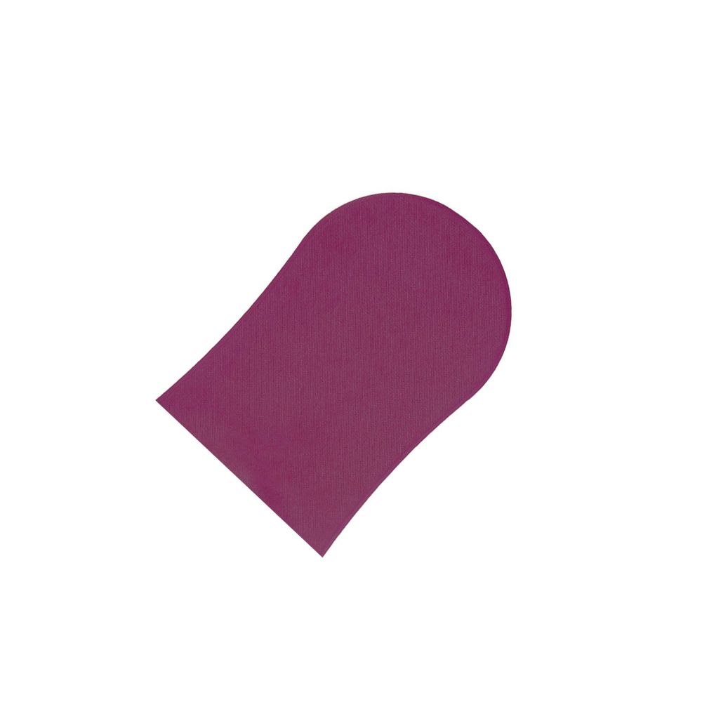 Ein burgunderfarbener Applikator in länglicher Form mit abgerundeter Oberseite. Der Applikator liegt diagonal.