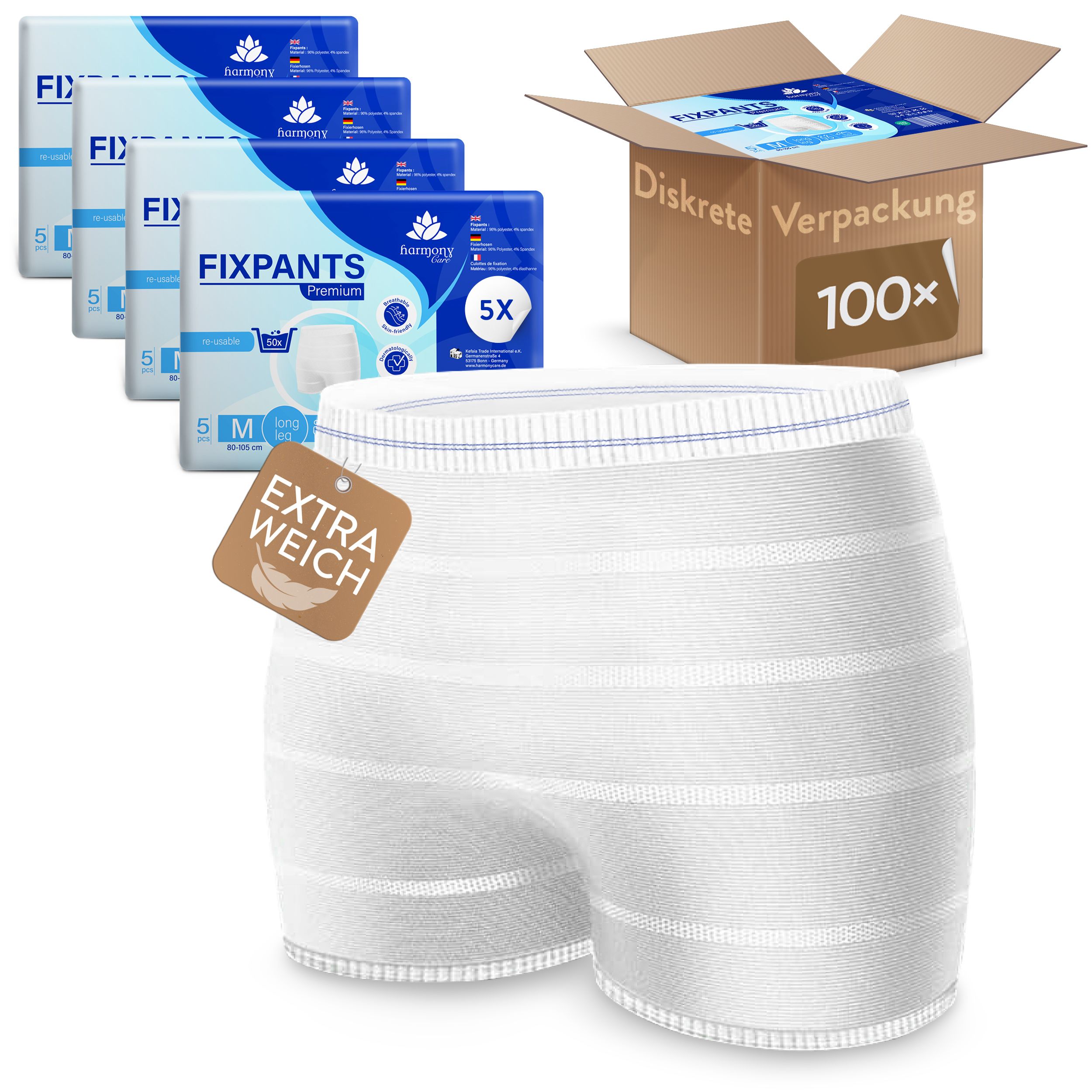 Harmony Care® Fixpants Premium - extra weiche Netzhosen bei Inkontinenz und Wochenbett - Fixierhosen