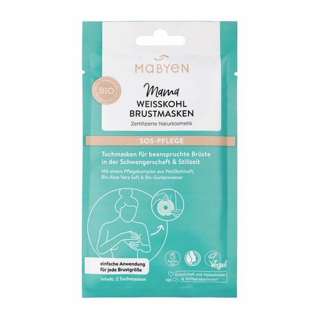Verpackung von MABYEN Mama Weißkohl Brustmasken.