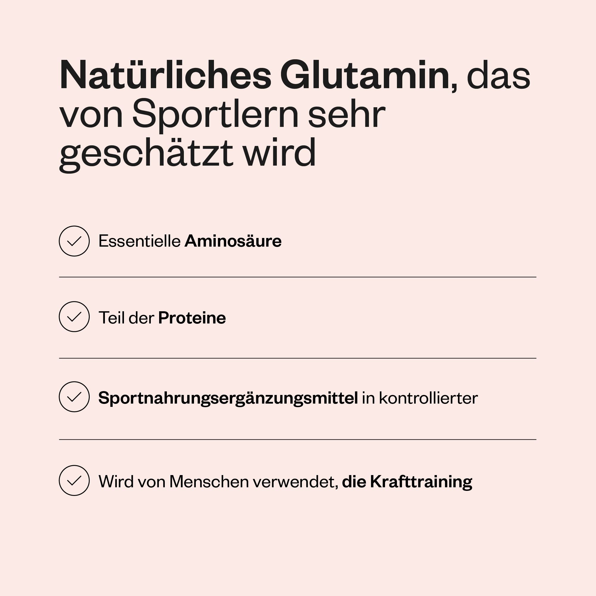 Text mit Aufzählungszeichen. Essentielle Aminosäure, Teil der Proteine, Sportnahrungsergänzungsmittel, Krafttraining.