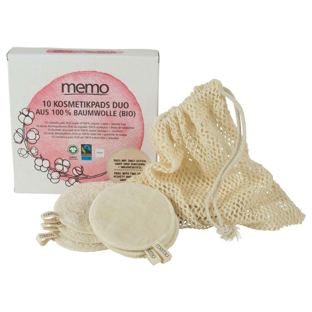 Memo Bio-Baumwoll-Kosmetik Pads DUO inkl. Wäschebeutel 1 St