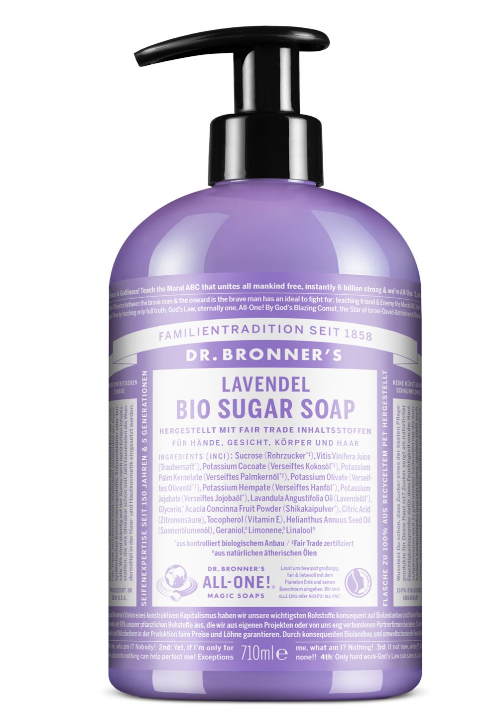 Dr. Bronner's Bio Sugar SOAP Lavendel Liquid Soap