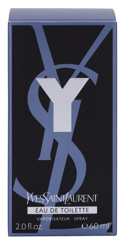 Yves Saint Laurent Y Men E.d.T. Vapo. Schwarze Schachtel mit blauem Logo und Schriftzug. Eau de Toilette.