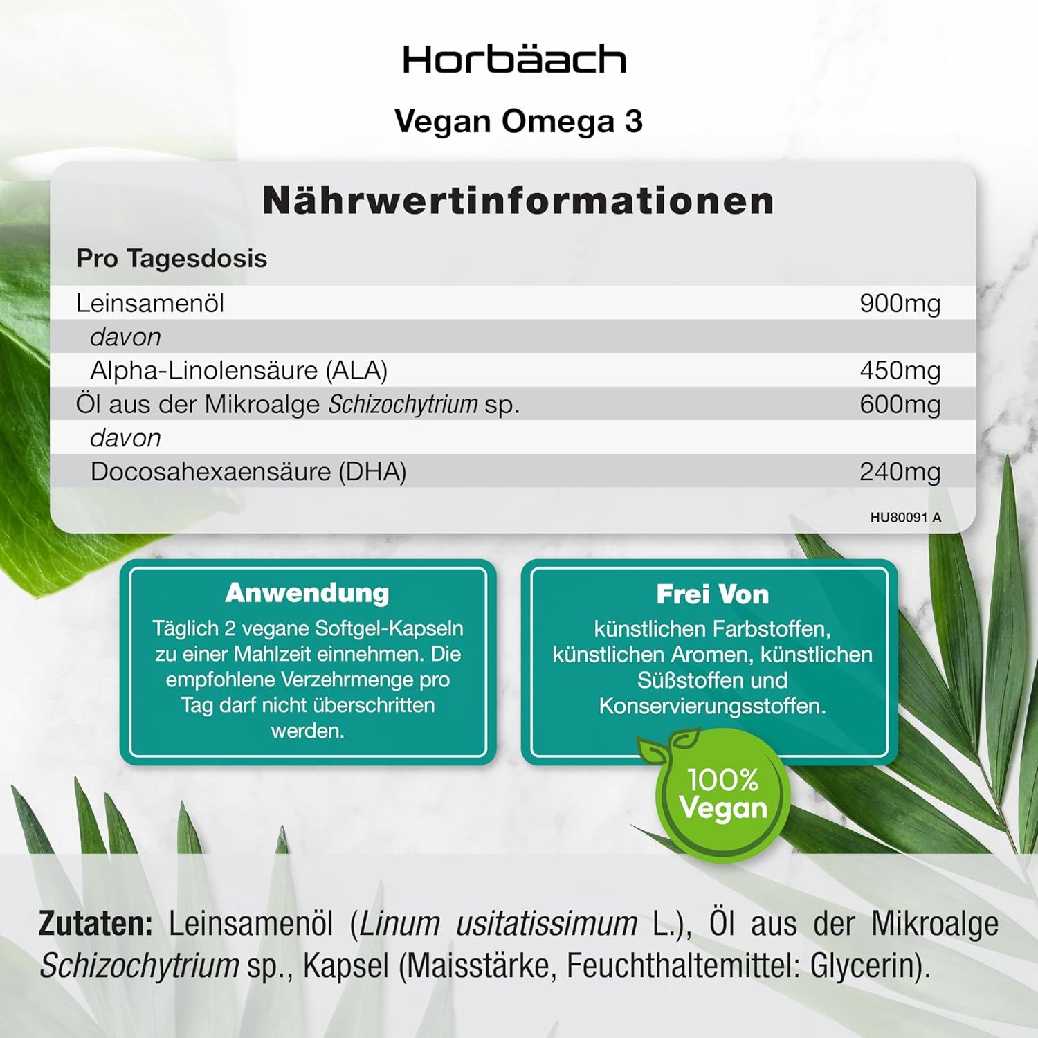 Horbaach Vegan Omega 3 Kapseln