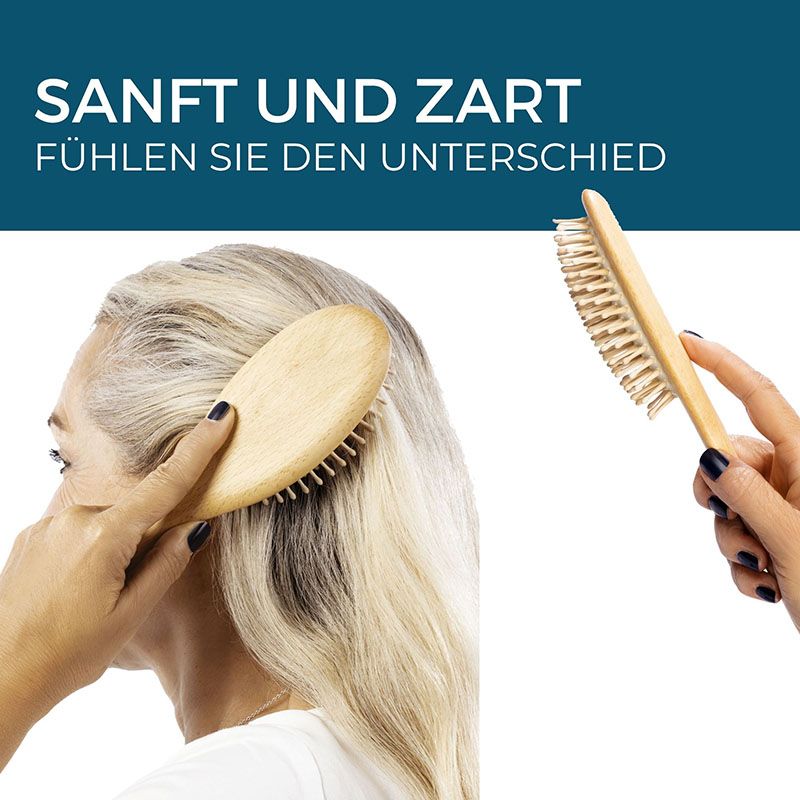REMOS Haarbürste breit mit Holzstiften