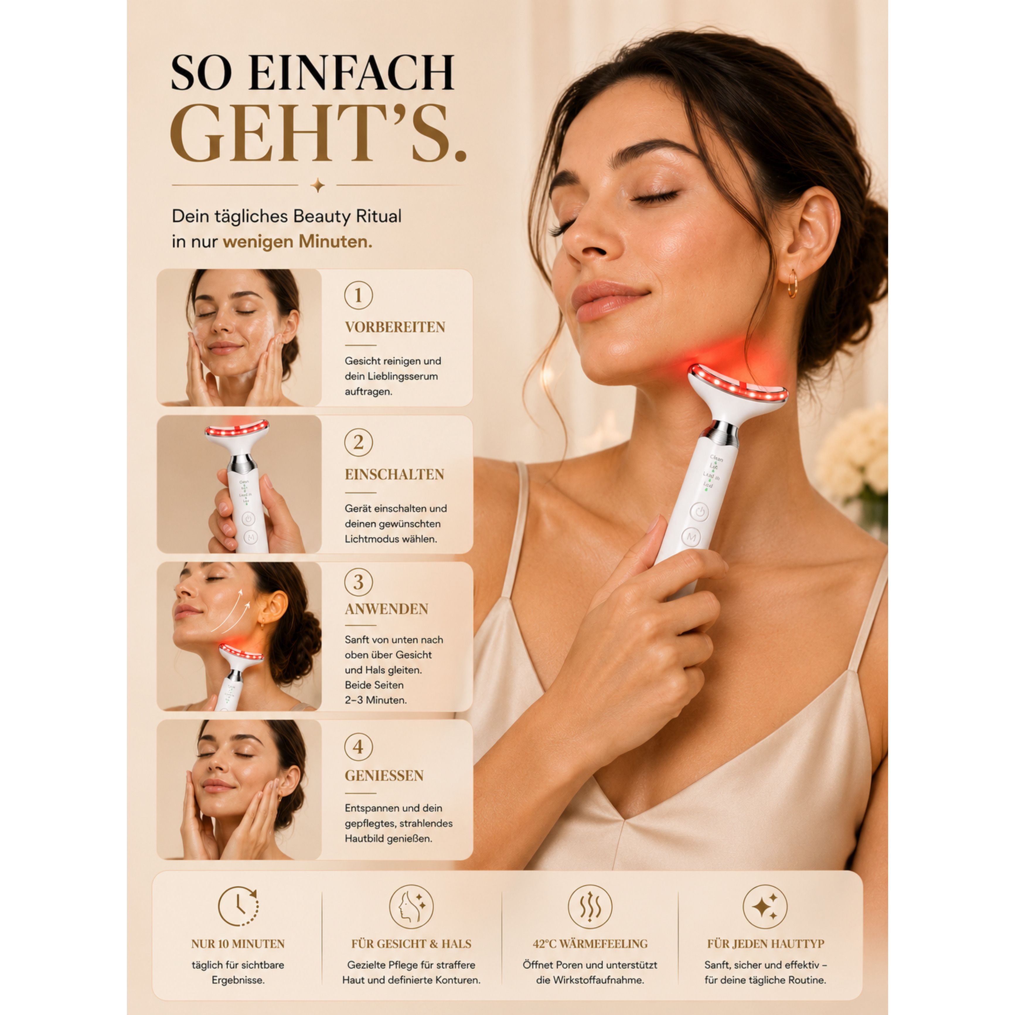 Lalano’S Cosmetics Gesichtsmassagegerät ÉLEVIA Face & Neck Sculptor