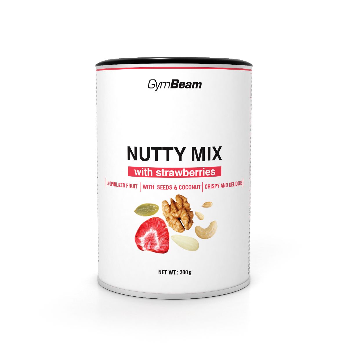 GymBeam Nutty Mix mit Erdbeeren Nuss-Samen-Mix vegan 300 g