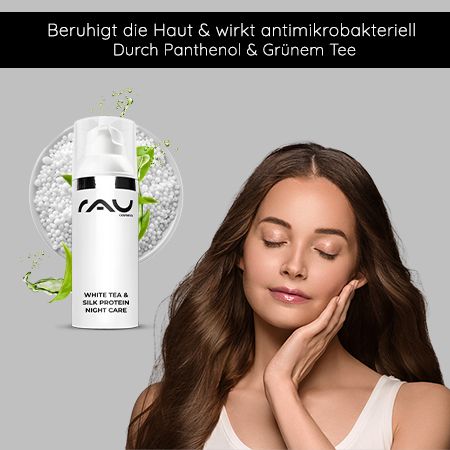 RAU Cosmetics White Tea & Silk Protein Night Care reichhaltige Nachtcreme mit Seidenproteinen