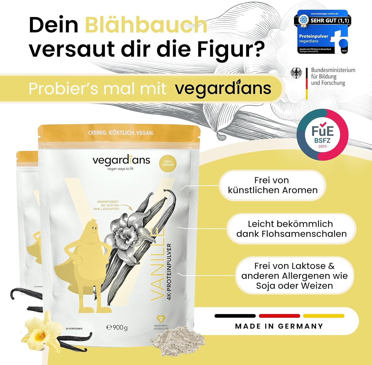 Vegardians All In Vegan Vanille 900 G Shop Apotheke