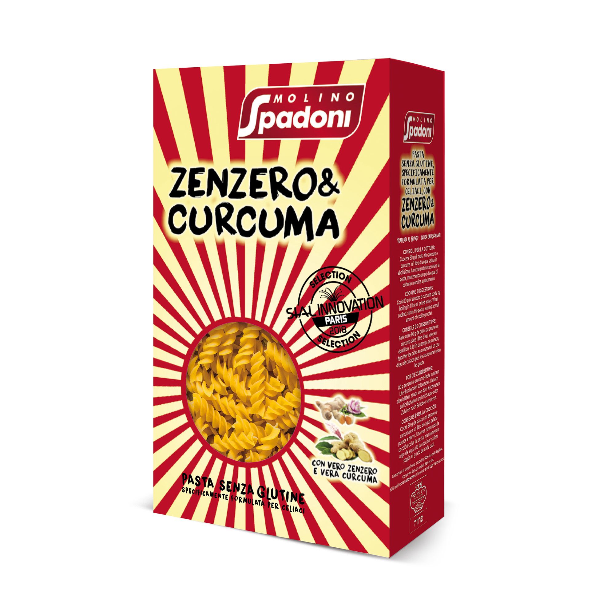 Fusilli Zenzero e Curcuma Senza Glutine - Molino Spadoni